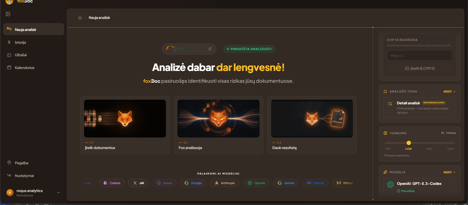 foxDoc analizės platforma — viešųjų pirkimų dokumentų analizė